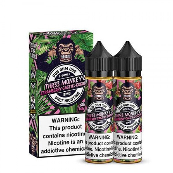 Thr33 Monkeyz Twin Pack Strawberry Cactus Coconut 2x 60ml Vape Juice