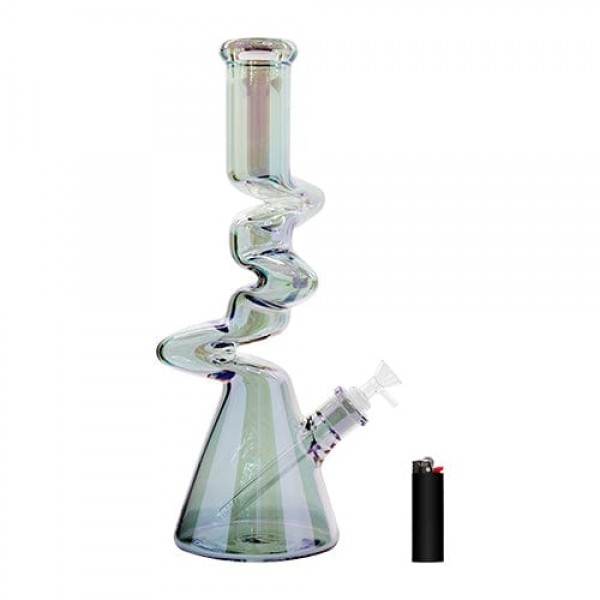 16" Glass "Zong" Styled Bong w/ Fumed Accent Colors