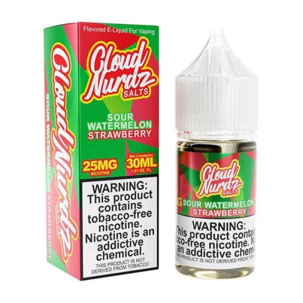 Cloud Nurdz Sour Watermelon Strawberry 30ml Nic Salt Vape Juice