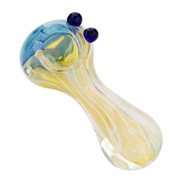 Fumed Glass Hand Pipe w/ Blue Accents