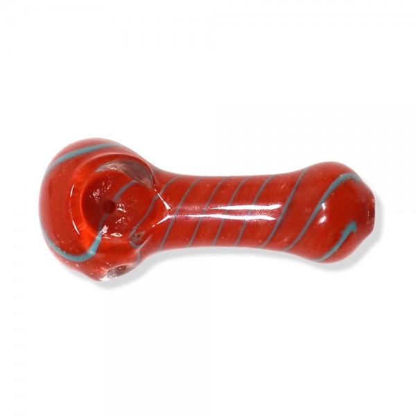 Full-Color Glass Hand Pipe w/ Spirals