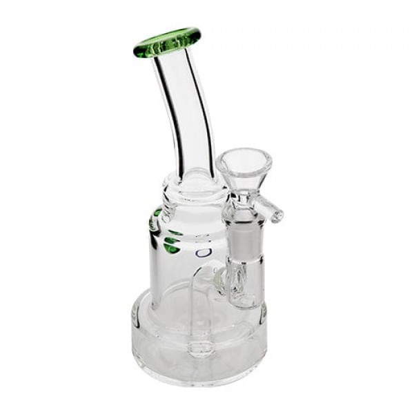 6" Glass Bong w/ Green Accent Color