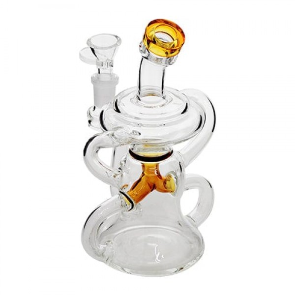 7" Glass Recycler w/ Color Accents