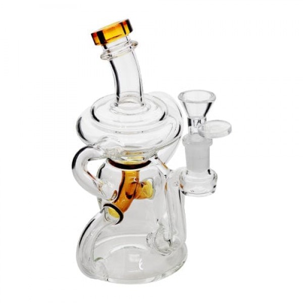 7" Glass Recycler w/ Color Accents