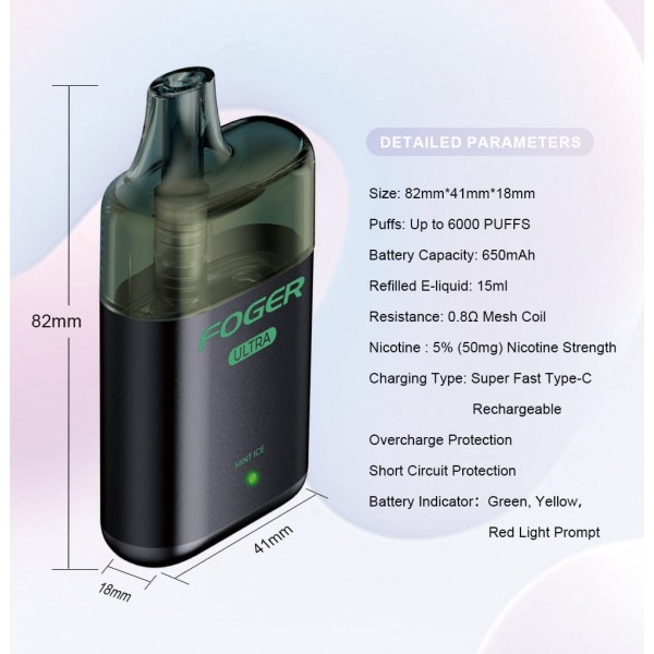 Foger Ultra TANK Disposable Vape (5%, 6000 Puffs)